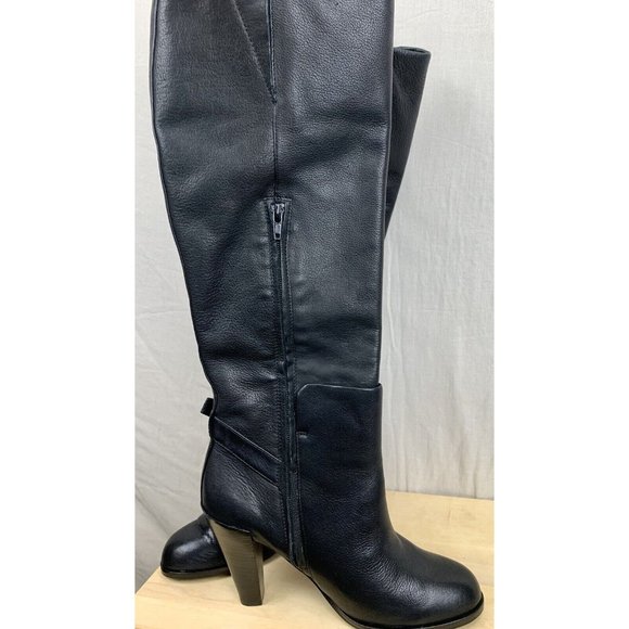 Country Road Black Knee High Heeled Boots Size 38 - Picture 6 of 9